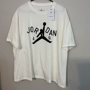 Jordan White Tee with Black Logo